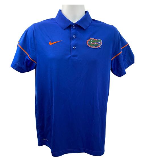 Nike Dri-FIT Florida Gators Polo Shirt Size S Blue Orange Logo Performance Golf - Picture 1 of 10